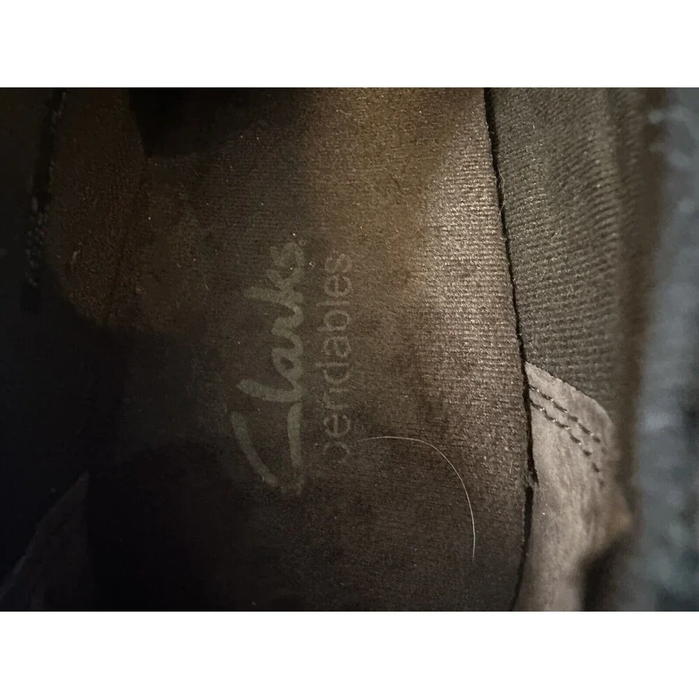 Clarks‎ Bendables Woman Size 6.5 Bootie Slip On Leather Brown Block 2.5